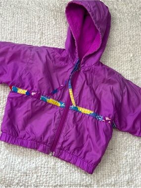 Toddler Purple Hooded Windbreaker Jacket